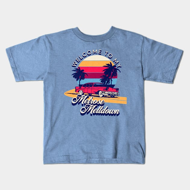 Melrose Meltdown Getaway Kids T-Shirt by Shimmery Artemis